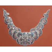 Betét csipke színjátszó flitteres fehér 20 cm