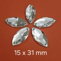 15 x 31 mm varrható üveg díszítő kövek