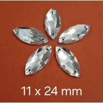 11 x 24 mm varrható üveg díszítő kövek