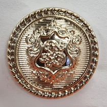 Fémhatású műanyag gomb arany #2 - 24-es méret