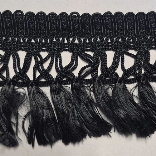 Dekorációs rojt fekete 8 cm - kifutó termék